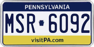 PA license plate MSR6092