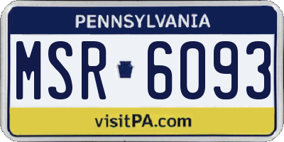 PA license plate MSR6093