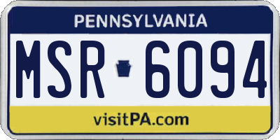 PA license plate MSR6094