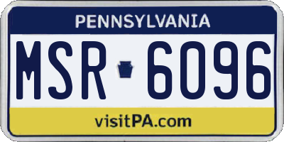 PA license plate MSR6096