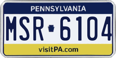 PA license plate MSR6104