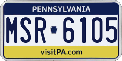 PA license plate MSR6105