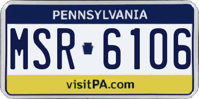 PA license plate MSR6106