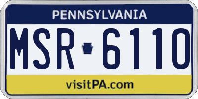 PA license plate MSR6110