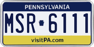PA license plate MSR6111
