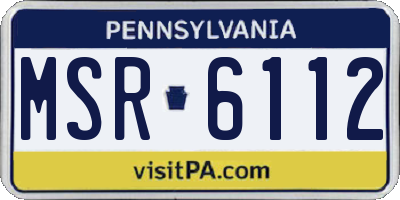 PA license plate MSR6112