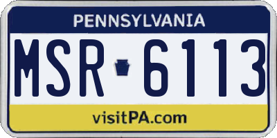 PA license plate MSR6113