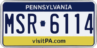 PA license plate MSR6114