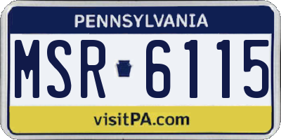PA license plate MSR6115