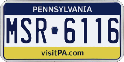 PA license plate MSR6116