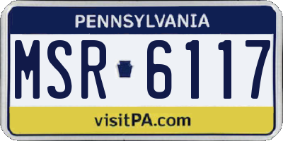 PA license plate MSR6117
