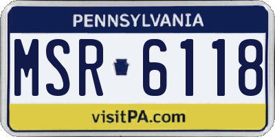PA license plate MSR6118