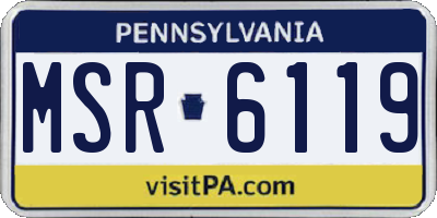PA license plate MSR6119