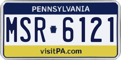 PA license plate MSR6121