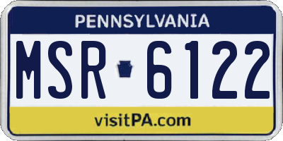 PA license plate MSR6122