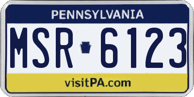 PA license plate MSR6123