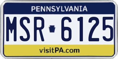 PA license plate MSR6125