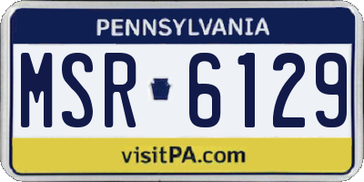 PA license plate MSR6129