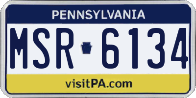 PA license plate MSR6134