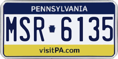 PA license plate MSR6135