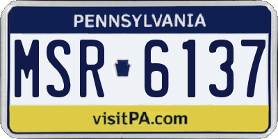 PA license plate MSR6137