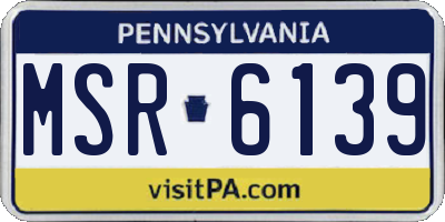 PA license plate MSR6139