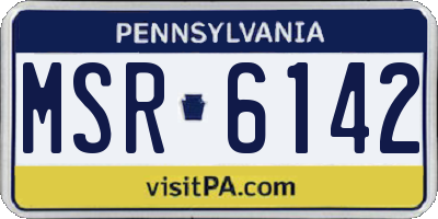PA license plate MSR6142