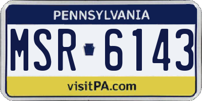 PA license plate MSR6143