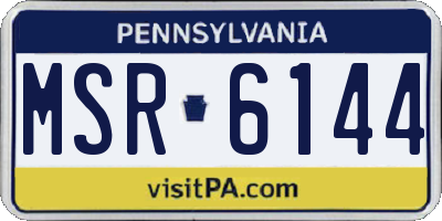 PA license plate MSR6144