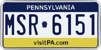 PA license plate MSR6151