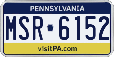 PA license plate MSR6152