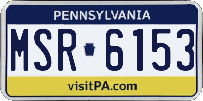 PA license plate MSR6153