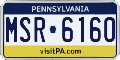 PA license plate MSR6160