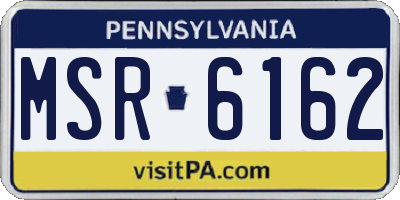 PA license plate MSR6162
