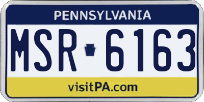 PA license plate MSR6163