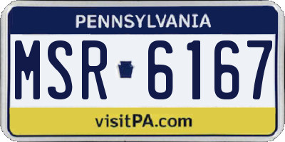 PA license plate MSR6167