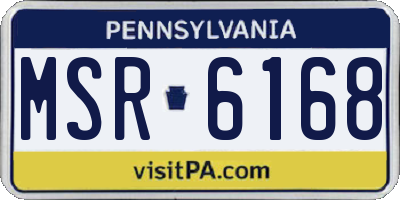 PA license plate MSR6168