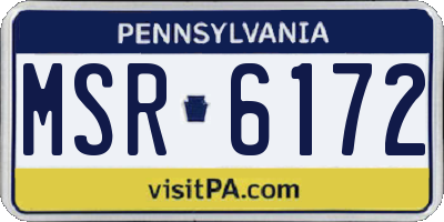 PA license plate MSR6172