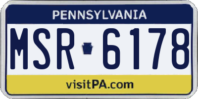 PA license plate MSR6178