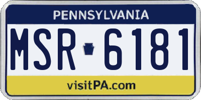 PA license plate MSR6181