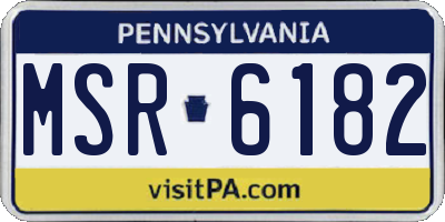 PA license plate MSR6182