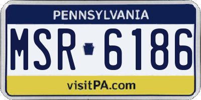 PA license plate MSR6186