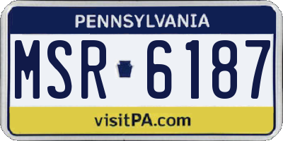 PA license plate MSR6187