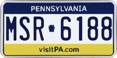 PA license plate MSR6188