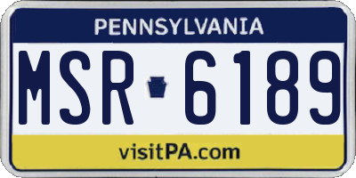PA license plate MSR6189