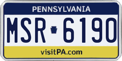 PA license plate MSR6190