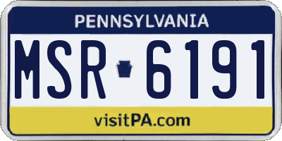 PA license plate MSR6191