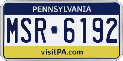PA license plate MSR6192