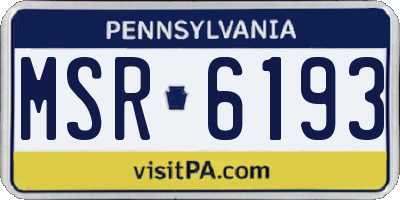 PA license plate MSR6193