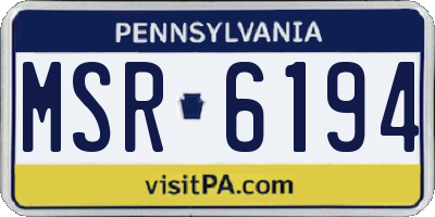 PA license plate MSR6194